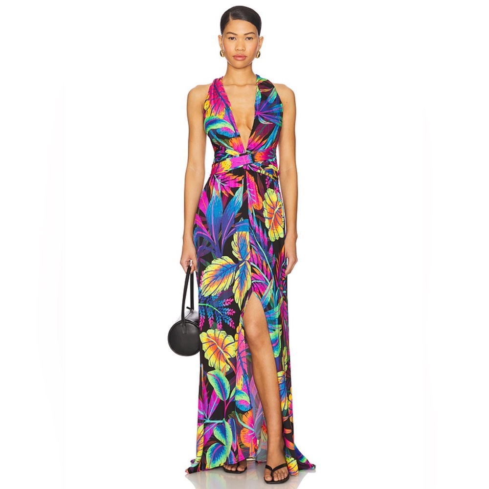 Luli Fama Neon Nights Maxi Dress in Multicolor